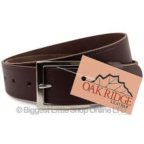 New Quality MENS Brown REAL LEATHER BELT 1.35" Wide by Oakridge Sizes up to 49" [M - 33" - 38" (84cm - 97cm)]